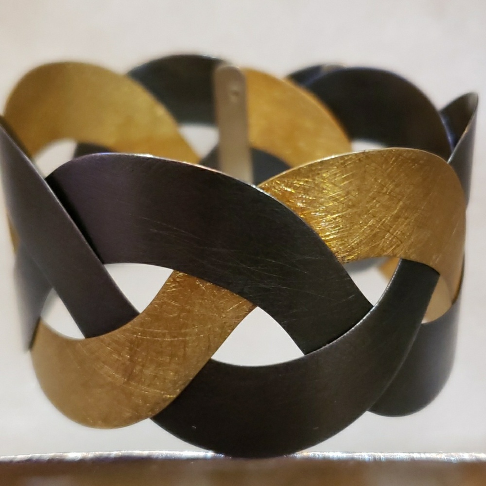 Mixed Metal Adjustable Cuff Bracelet - image 4